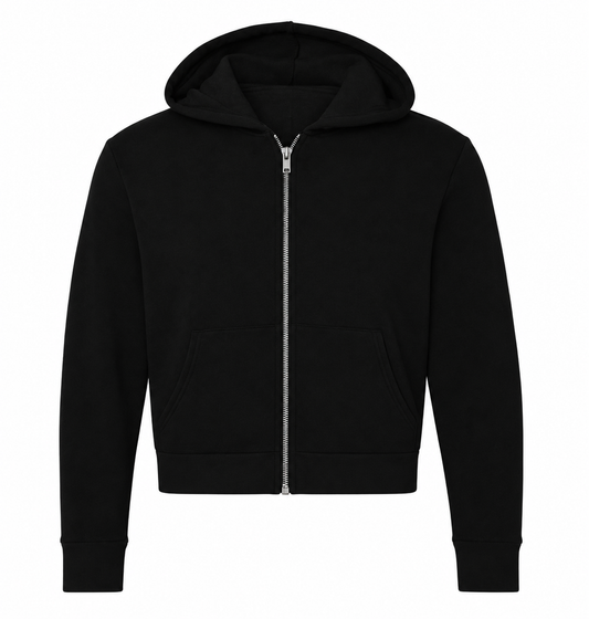SHRUNKEN ZIP hoodie black